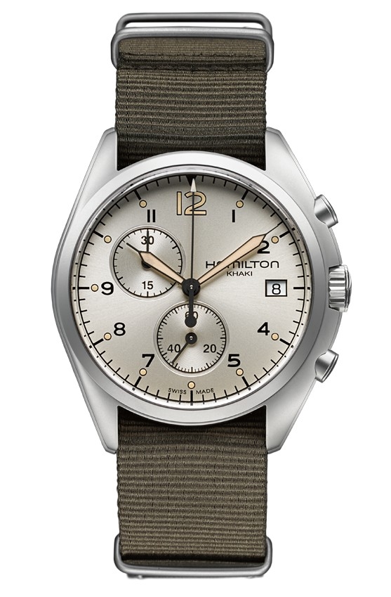 Hamilton H76552955 : Khaki Aviation Pilot Pioneer Chrono Quartz Beige / NATO