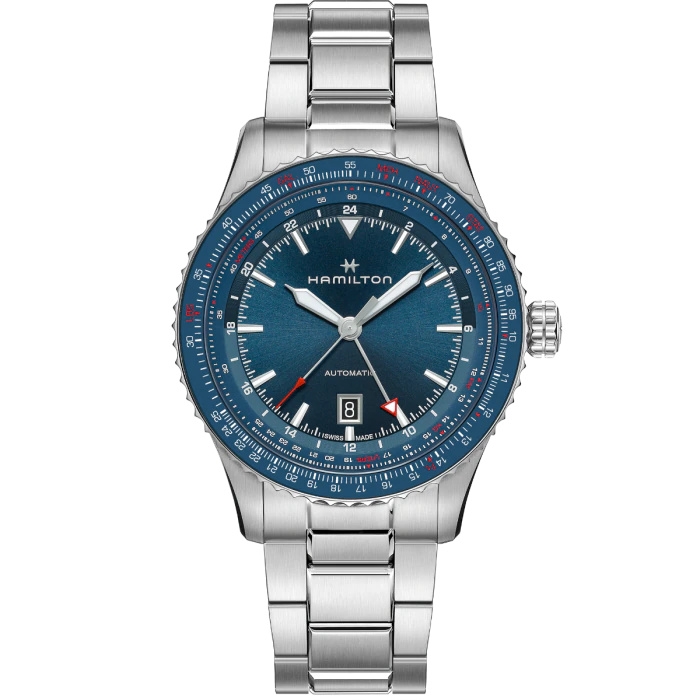 Hamilton H76715140 : Khaki Aviation Converter Auto GMT Stainless Steel / Blue / Bracelet