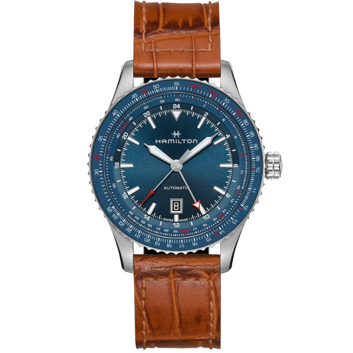 Hamilton H76715540 : Khaki Aviation Converter Auto GMT Stainless Steel / Blue