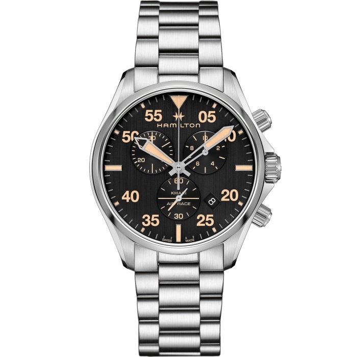 Hamilton H76722131 : Khaki Pilot Chrono Quartz 44 Stainless Steel / Black