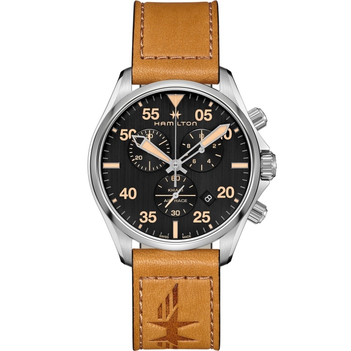 Hamilton H76722531 : Khaki Pilot Chrono Quartz 44 Stainless Steel / Black