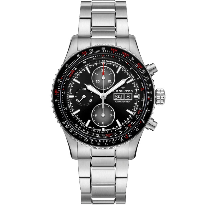 Hamilton H76726130 : Khaki Aviation Converter Auto Chrono Stainless Steel / Black / Bracelet