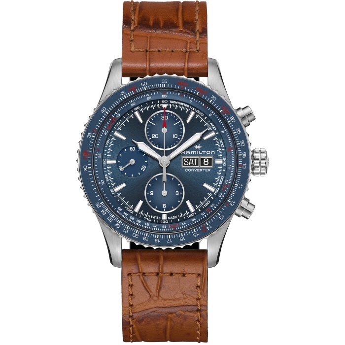 Hamilton H76746540 : Khaki Aviation Converter Auto Chrono Stainless Steel / Blue
