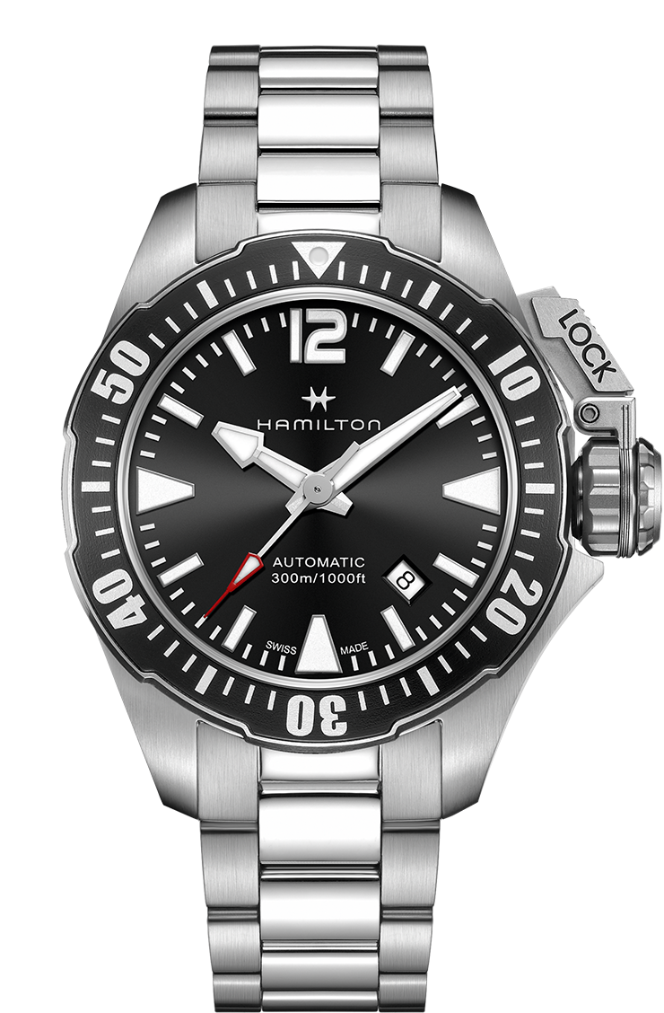 Hamilton H77605135 : Frogman Auto 42 Stainless Steel / Black / Bracelet