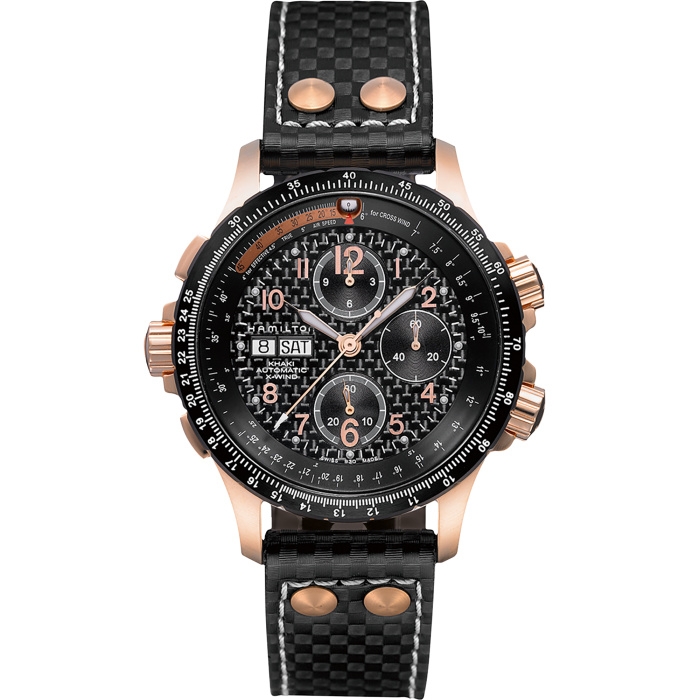 Hamilton H77696793 : Khaki Aviation X-Wind Auto Chrono Red Gold / Carbon