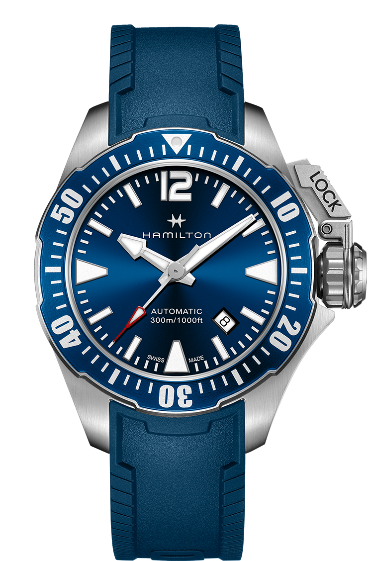 Hamilton H77705345 : Frogman Auto 42 Stainless Steel / Blue / Rubber