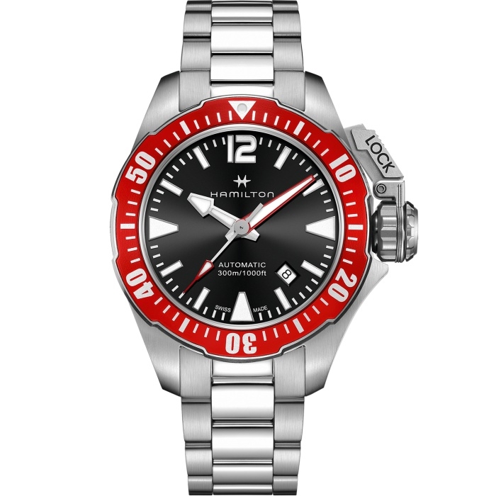 Hamilton H77725135 : Frogman Auto 42 Stainless Steel / Black / Bracelet