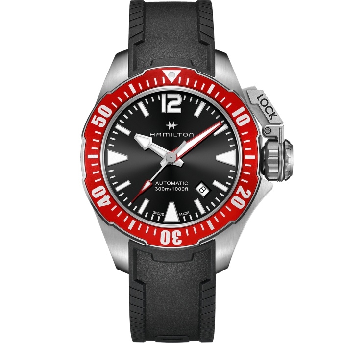 Hamilton H77725335 : Frogman Auto 42 Stainless Steel / Black