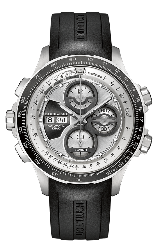 Hamilton H77726351 : Khaki Aviation X-Wind Automatic Silver / Rubber