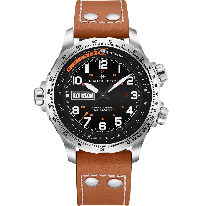 Hamilton H77755533 : Khaki Aviation X Wind Day Date Auto Stainless Steel / Black / Bracelet