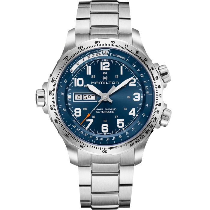Hamilton H77765141 : Khaki Aviation X Wind Day Date Auto Blue / Bracelet