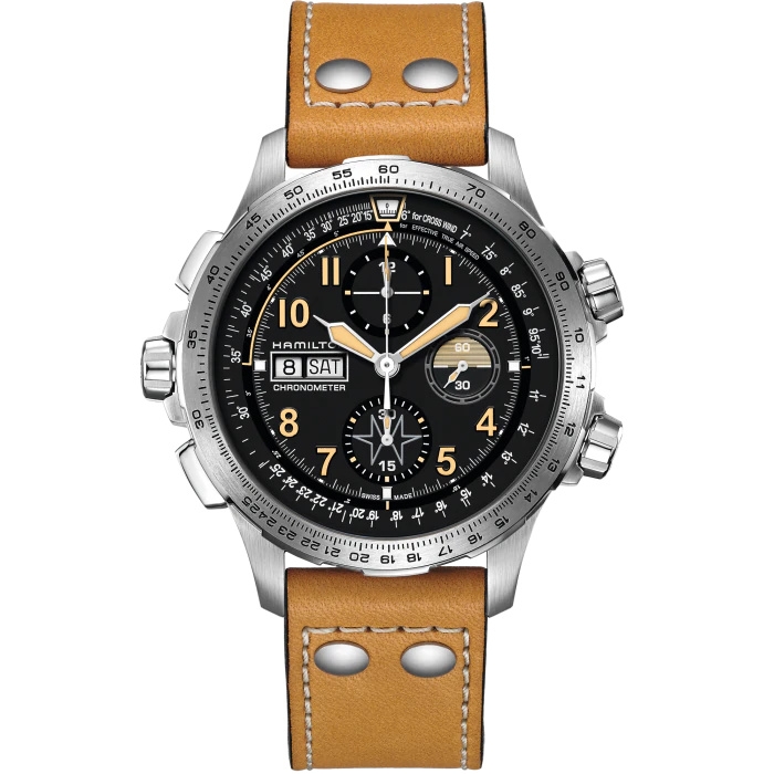 Hamilton H77796535 : Khaki Aviation X Wind Day Date Auto Chrono Lion Stainless Steel / Black