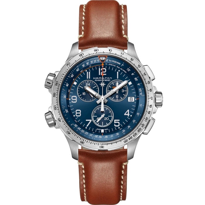 Hamilton H77922541 : Khaki Aviation X-Wind GMT Chrono Quartz Stainless Steel / Blue