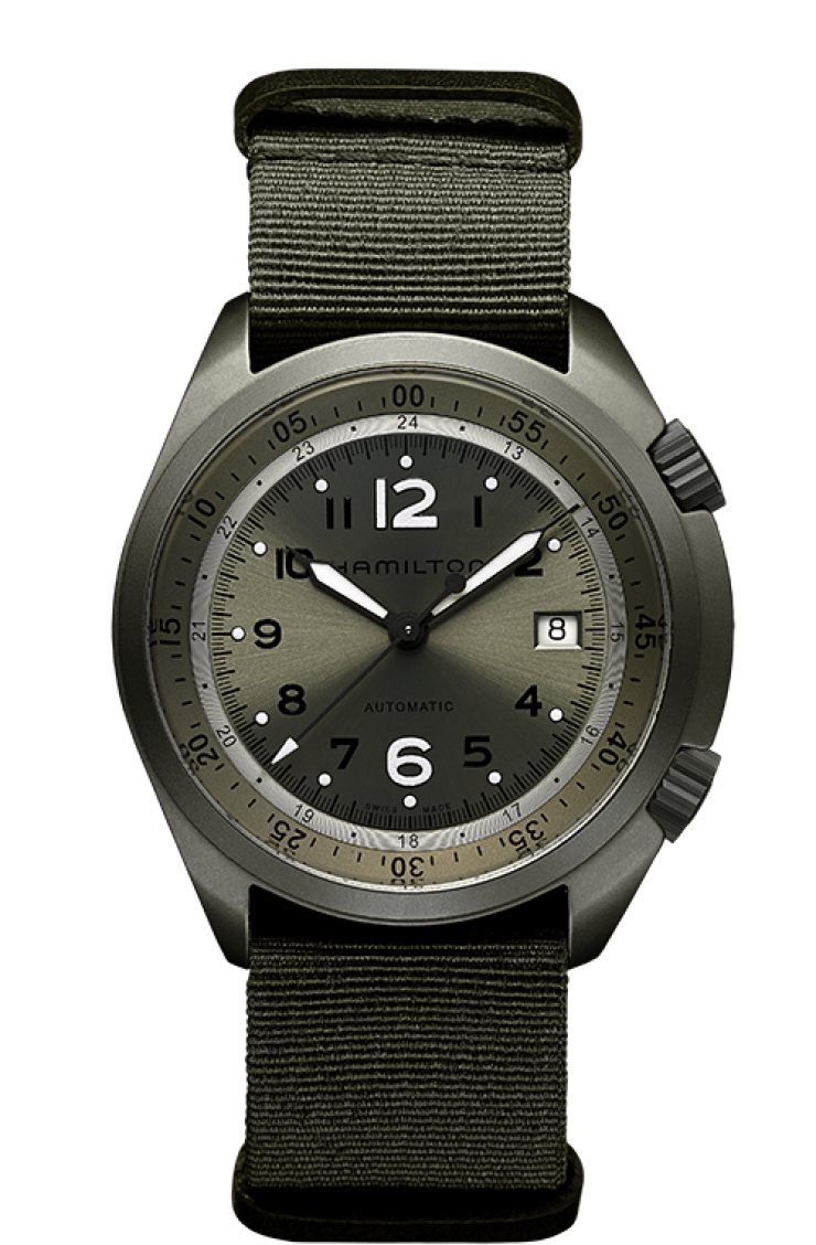 Hamilton H80405865 : Khaki Pilot Pioneer Alu Olive Green Auto