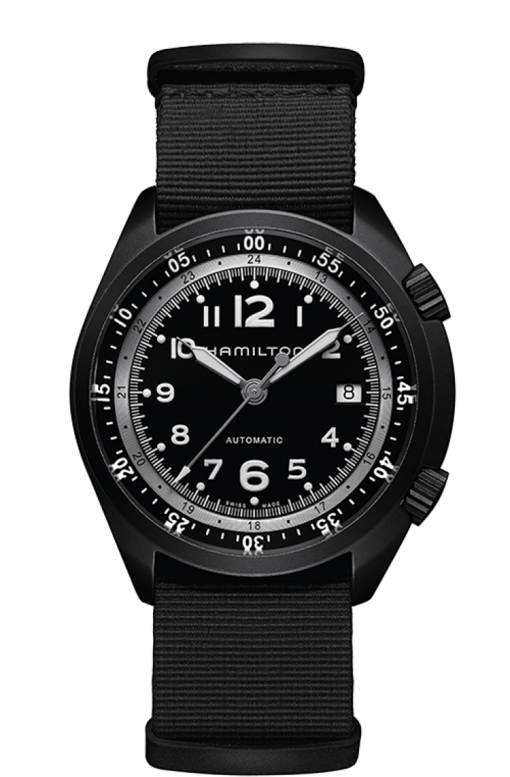Hamilton H80485835 : Khaki Pilot Pioneer Alu Black Auto
