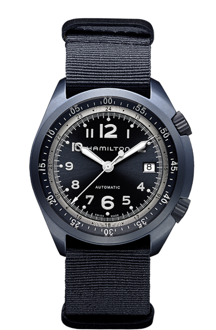 Hamilton H80495845 : Khaki Pilot Pioneer Alu Blue Auto