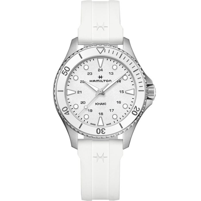 Hamilton H82221310 : Khaki Navy Scuba Quartz 37 Stainless Steel / White / Rubber