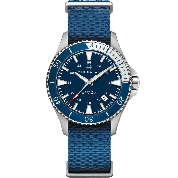 Hamilton H82345941 : Khaki Navy Scuba Auto Stainless Steel / Blue / NATO