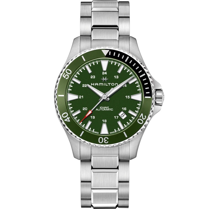 Hamilton H82375161 : Khaki Navy Scuba Auto Stainless Steel / Green / Bracelet