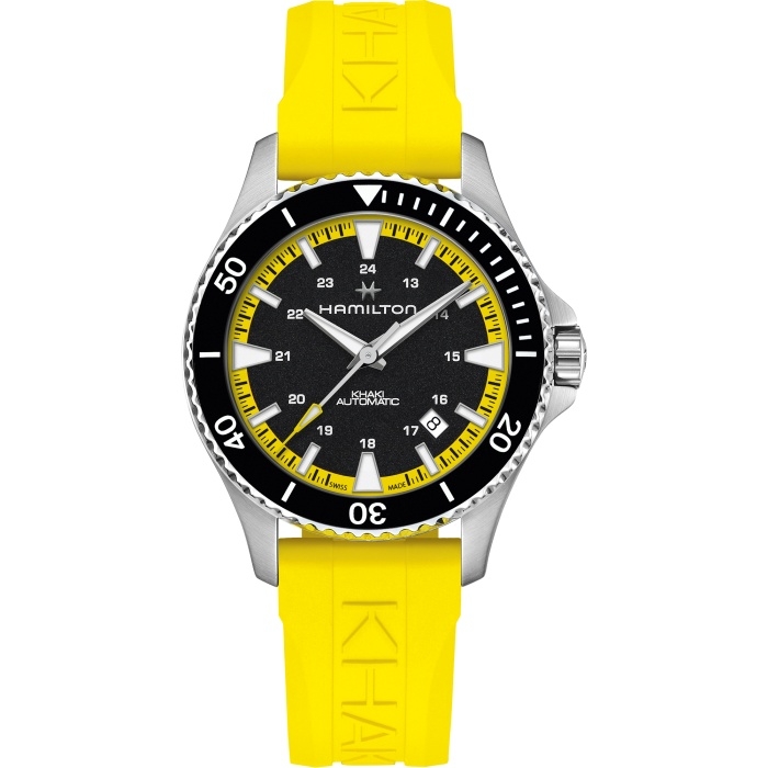 Hamilton H82395332 : Khaki Navy Scuba Auto Stainless Steel / Black - Yellow / Rubber