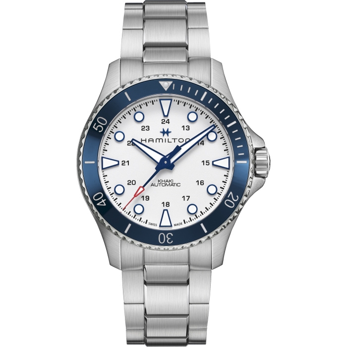 Hamilton H82505150 : Khaki Navy Scuba Auto 43 Stainless Steel / White / Bracelet
