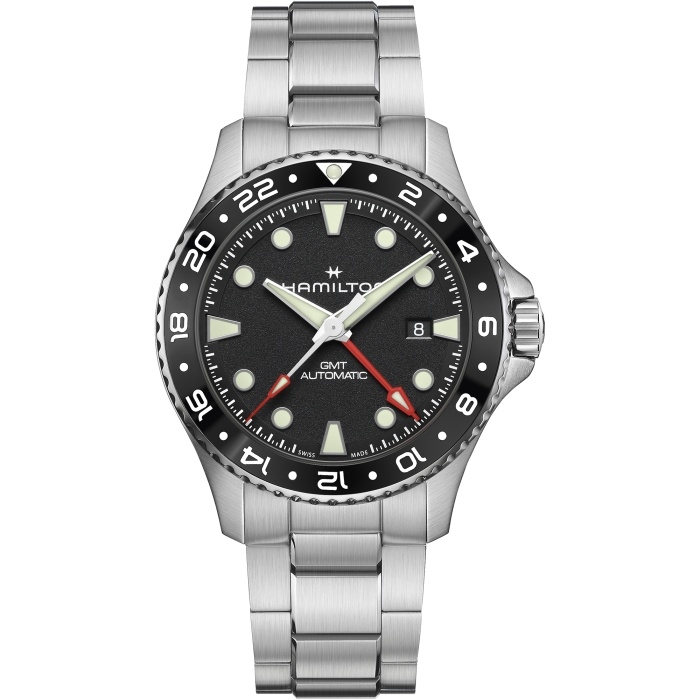 Hamilton H82555130 : Khaki Navy Scuba Automatic GMT 43 Stainless Steel / Black / Bracelet