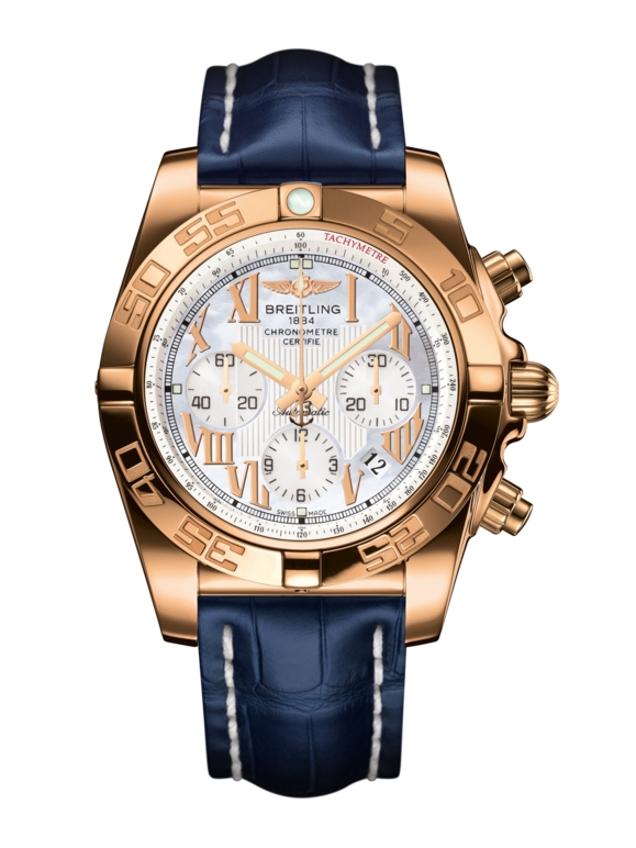 Breitling HB011012.A693.731P : Chronomat 44 Rose Gold / Pearl Roman / Croco