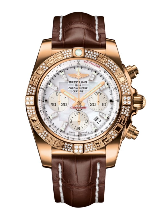 Breitling HB0110AE.A698.739P : Chronomat 44 Rose Gold / Diamond / Pearl Diamond / Croco