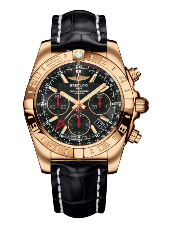 Breitling HB0421L3.BC18.743P : Chronomat 44 GMT Rose Gold / Black / Croco