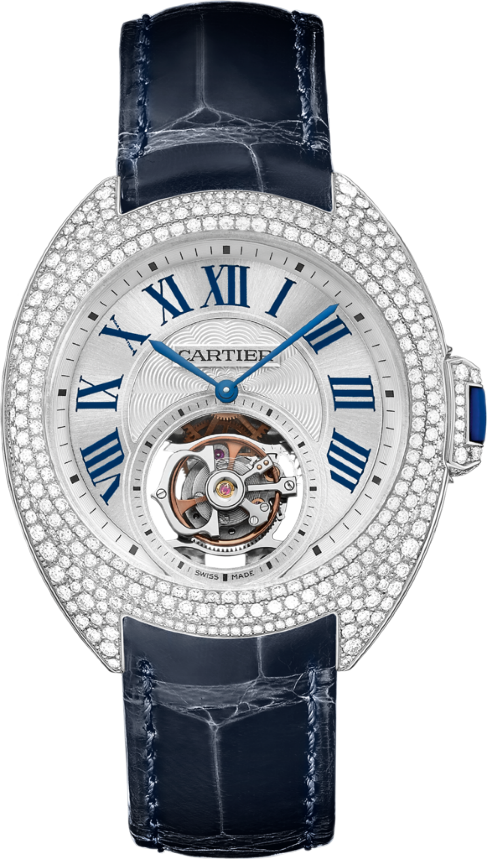 Cartier HPI00933 : Clé de Cartier 35 Flying Tourbillon White Gold / Full Diamonds / Red
