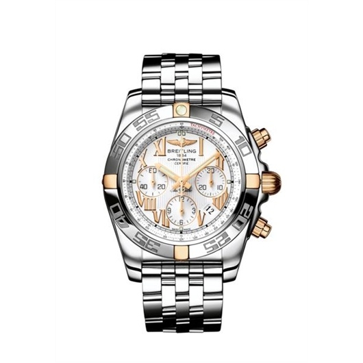 Breitling IB011012/A692 : Chronomat 44 Stainless Steel / Rose Gold / White - Roman