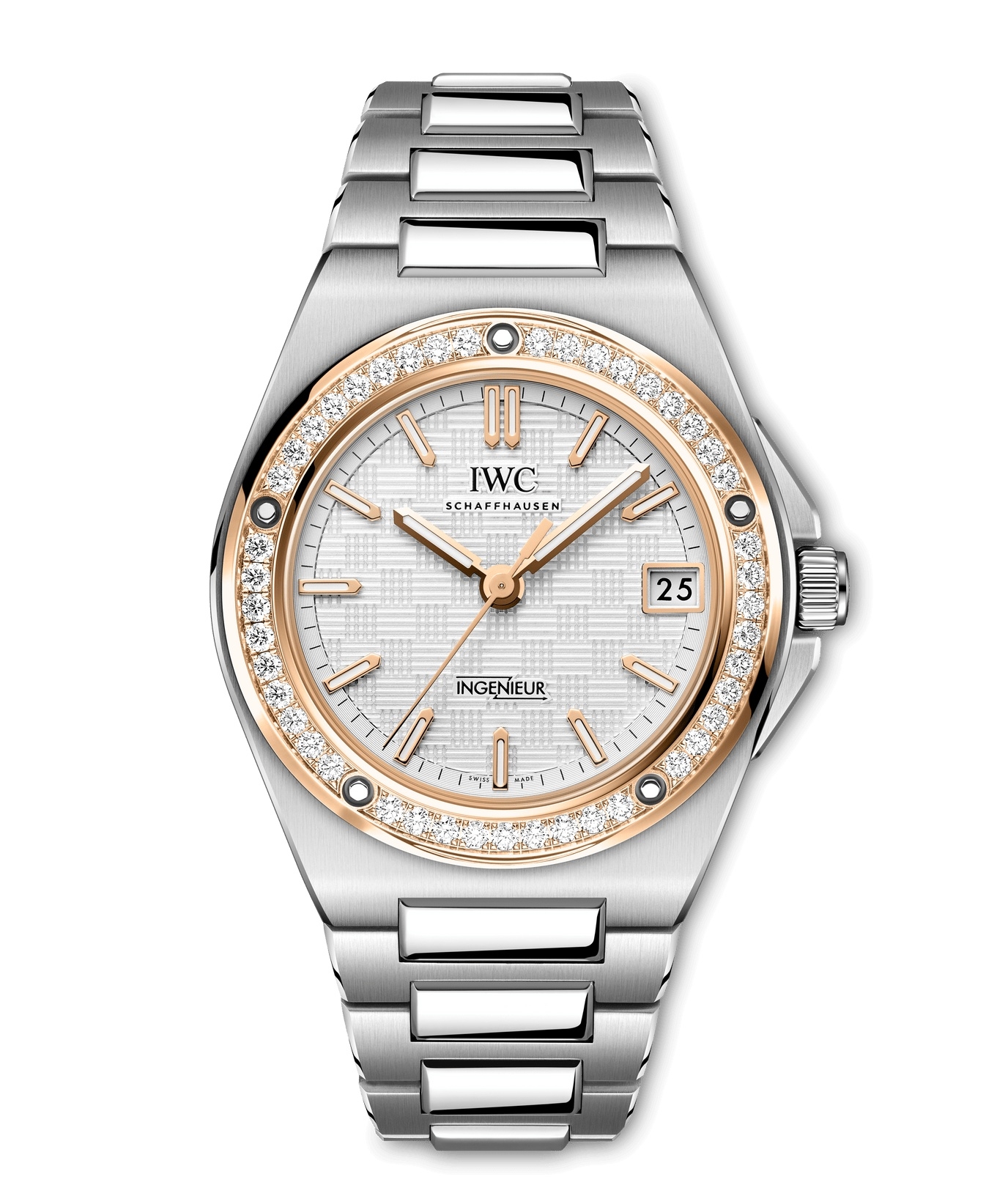 IWC IW3249-11 : Ingenieur Automatic 35 Stainless Steel - Rose Gold - Diamond / Silver
