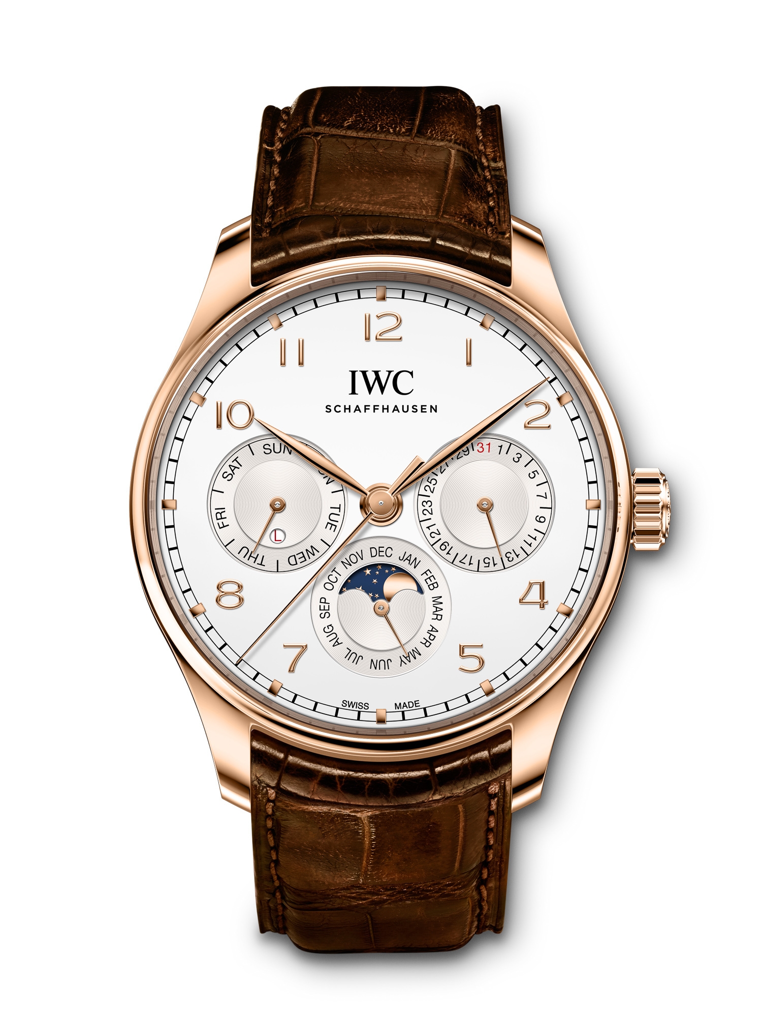 IWC IW3442-02 : Portugieser Perpetual Calendar 42 Red Gold / Silver / Alligator