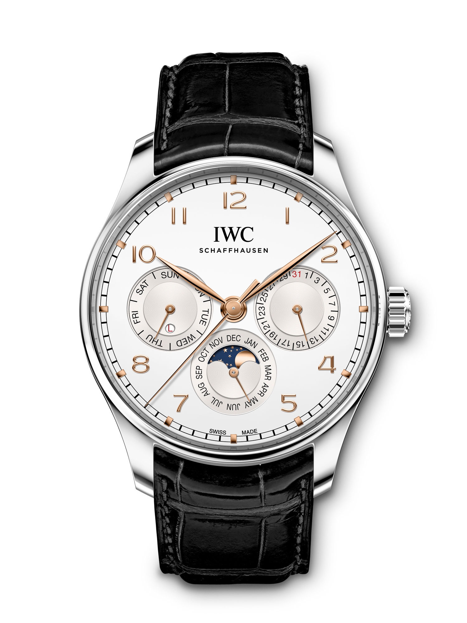 IWC IW3442-03 : Portugieser Perpetual Calendar 42 Stainless Steel / Silver / Alligator