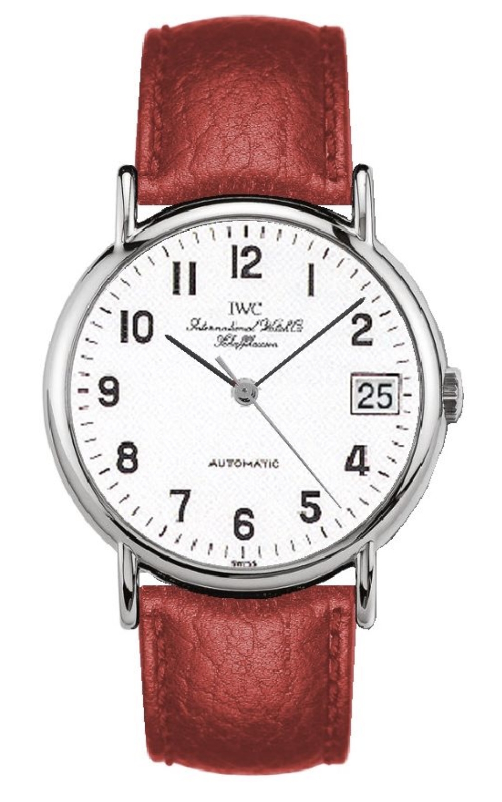 IWC IW3513-35 : Portofino Automatic Stainless Steel / White - Railroad / Strap