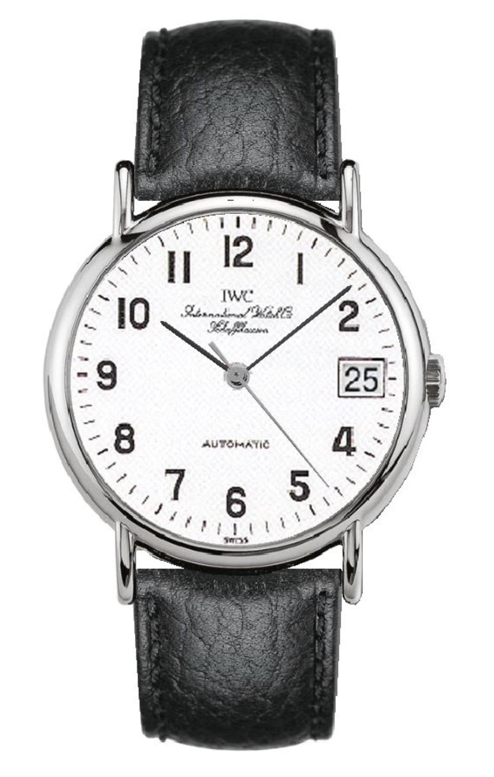 IWC IW3513-38 : Portofino Automatic Stainless Steel / White - Railroad / Strap