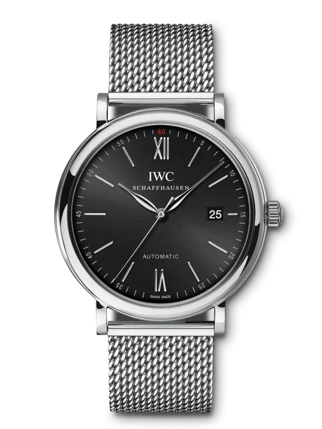 IWC IW3565-10 : Portofino Automatic Stainless Steel / Black / Long Milanese