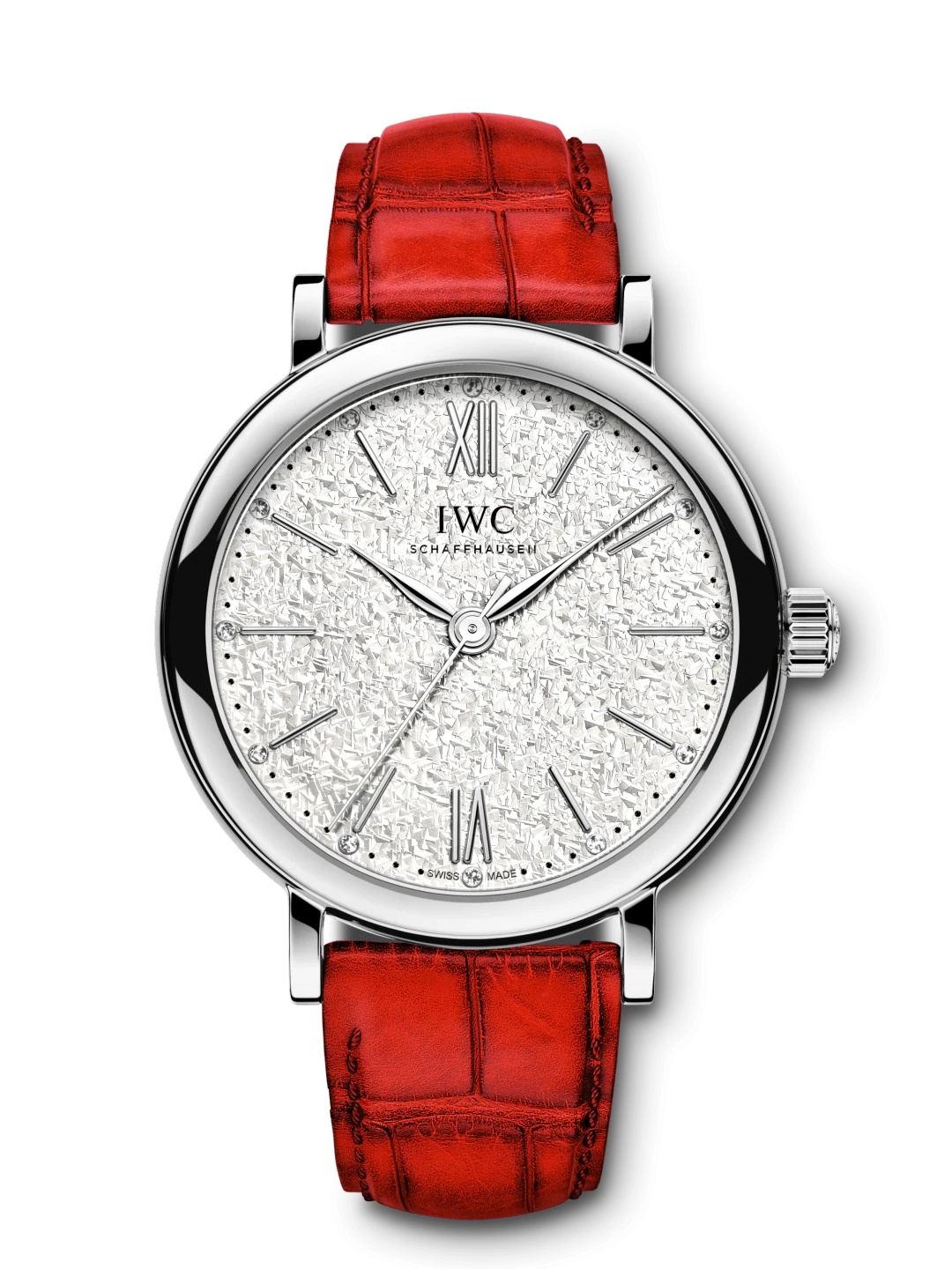 IWC IW3574-08 : Portofino 34 Stainless Steel / Silver Embossed / Santoni