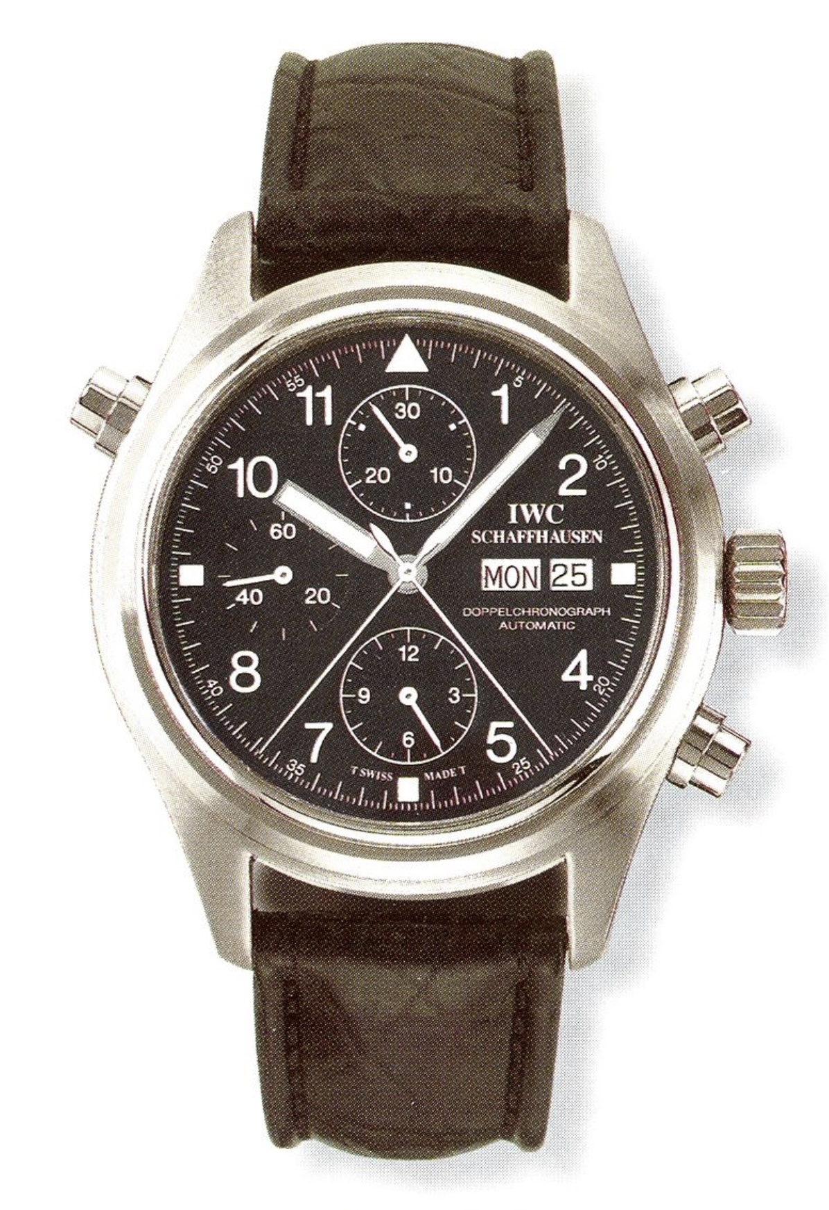 IWC IW3713-04 : Pilot's Watch Doppelchronograph Stainless Steel / Black / French / Strap