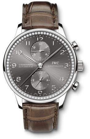 IWC IW3714-40 : Portuguese Chrono-Automatic White Gold / Ardoise / Diamond