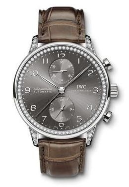 IWC IW3714-41 : Portuguese Chrono-Automatic White Gold / Ardoise / Diamond