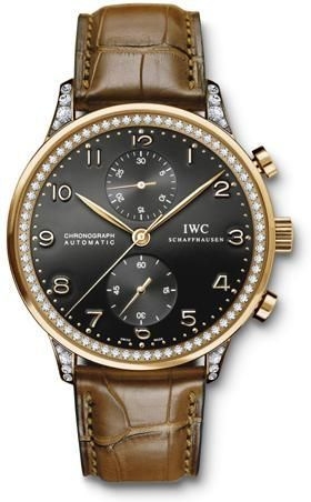 IWC IW3714-43 : Portuguese Chrono-Automatic Rose Gold / Black / Diamond