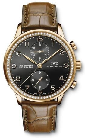 IWC IW3714-44 : Portuguese Chrono-Automatic Rose Gold / Black / Diamond