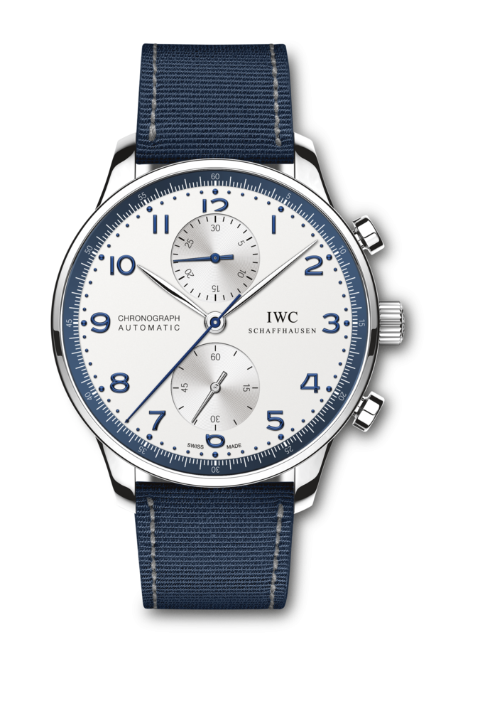 IWC IW3714-92 : Portuguese Chrono-Automatic Stainless Steel / Bucherer Blue