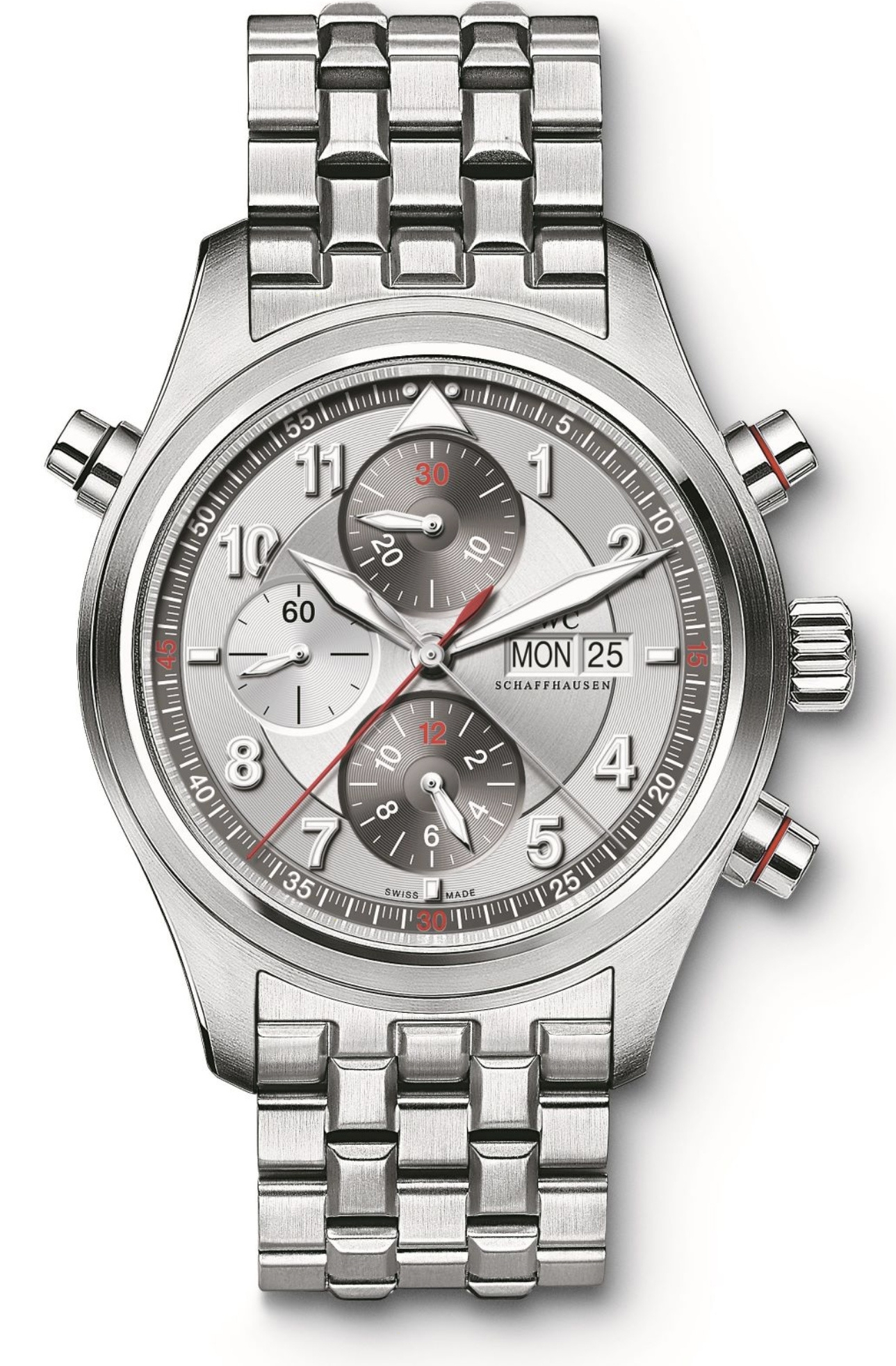 IWC IW3718-05 : Pilot's Watch Spitfire Double Chronograph Stainless Steel / Panda / Bracelet