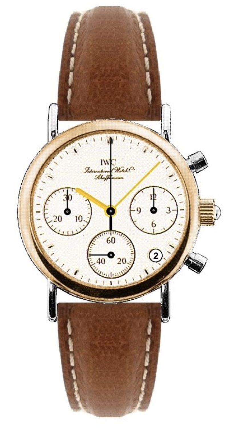 IWC IW3730-04 : Portofino Lady Chronograph MecaQuartz Stainless Steel / Rose Gold / White / Calf
