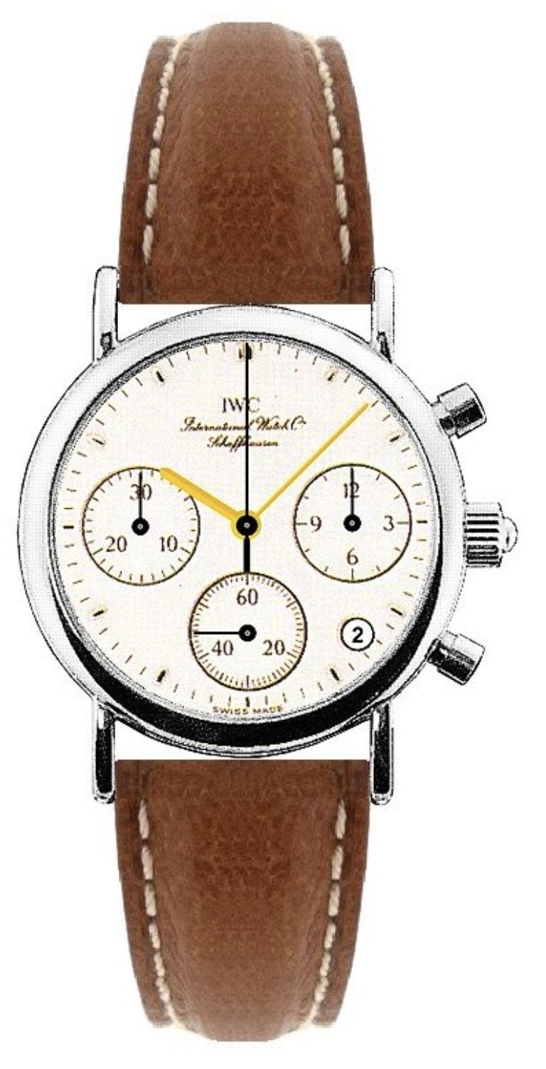 IWC IW3730-06 : Portofino Lady Chronograph MecaQuartz Stainless Steel / White / Calf