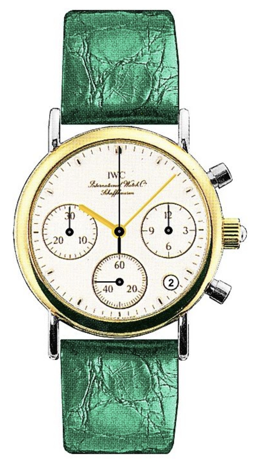 IWC IW3730-16 : Portofino Lady Chronograph MecaQuartz Stainless Steel / Yellow Gold / White / Alligator