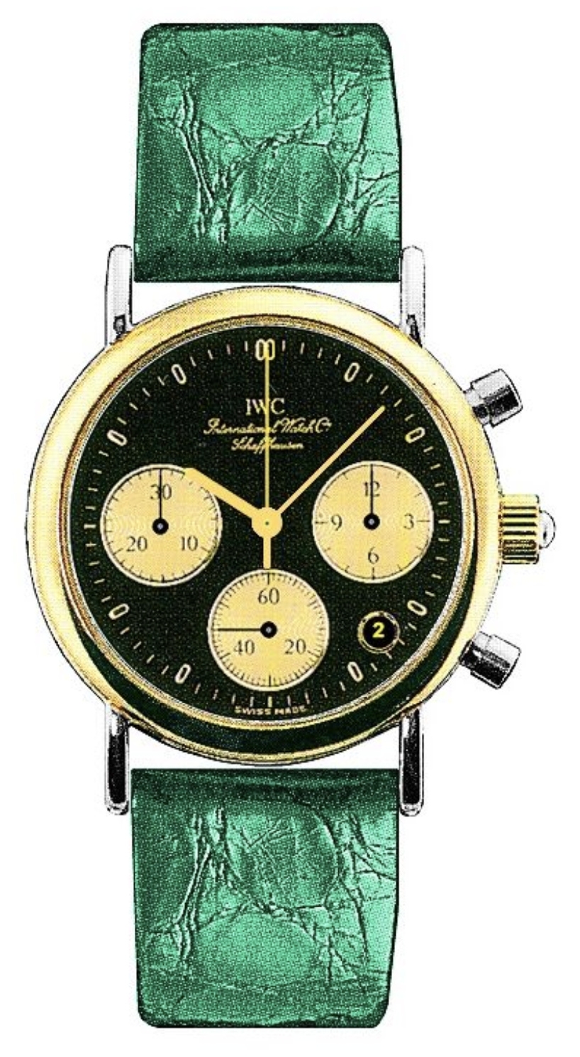 IWC IW3730-17 : Portofino Lady Chronograph MecaQuartz Stainless Steel / Yellow Gold / Black / Alligator