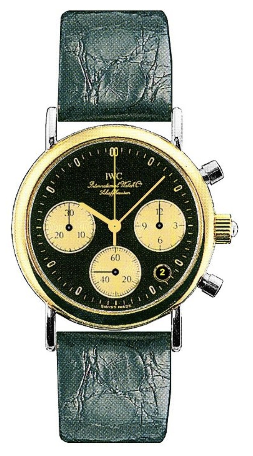 IWC IW3730-19 : Portofino Lady Chronograph MecaQuartz Stainless Steel / Yellow Gold / Black / Alligator